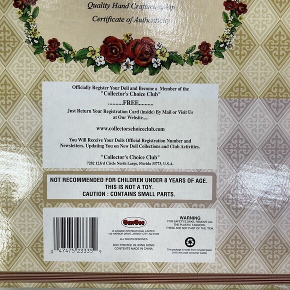 Collector's‎ Choice Genuine Fine Bisque Porcelain Doll Commode Certificate NIB - Picture 11 of 12